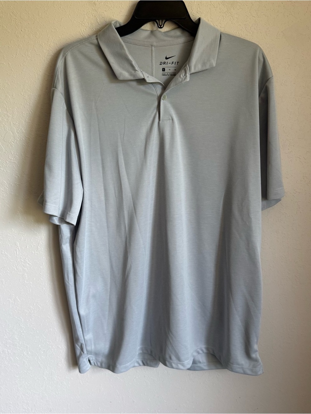 Mens XL Light Gray Nike Dri Fit Athletic Breathable Golf Sporty Lightweight Polo